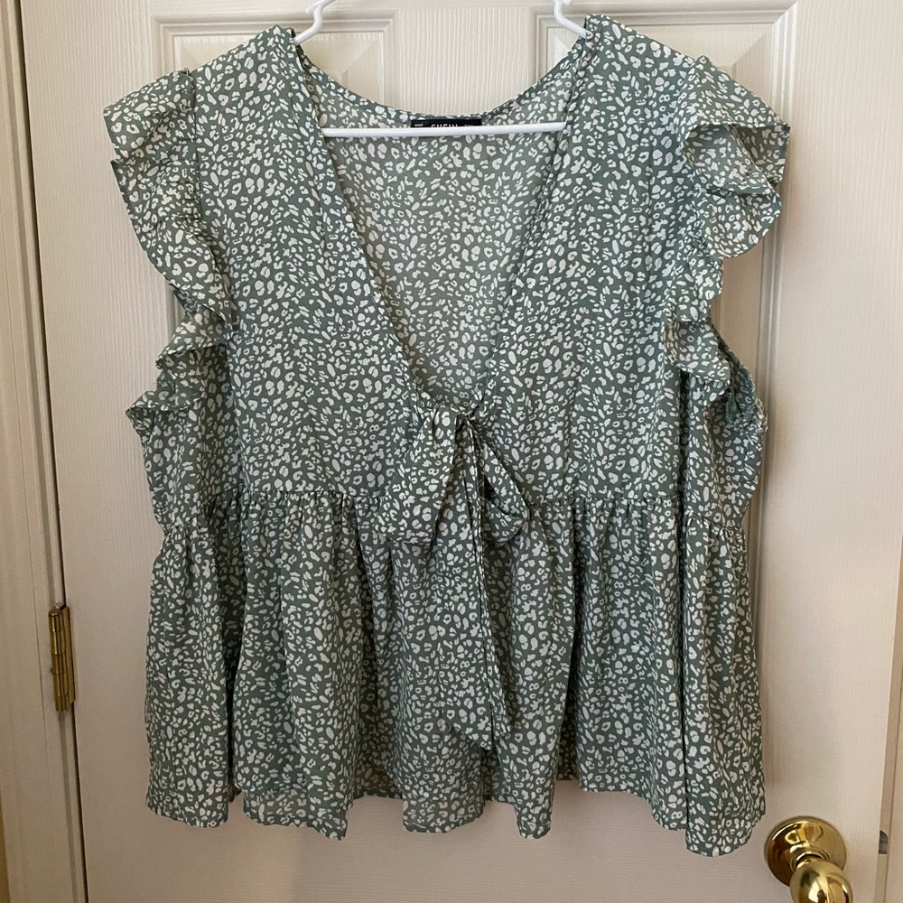 Green Cheetah Blouse